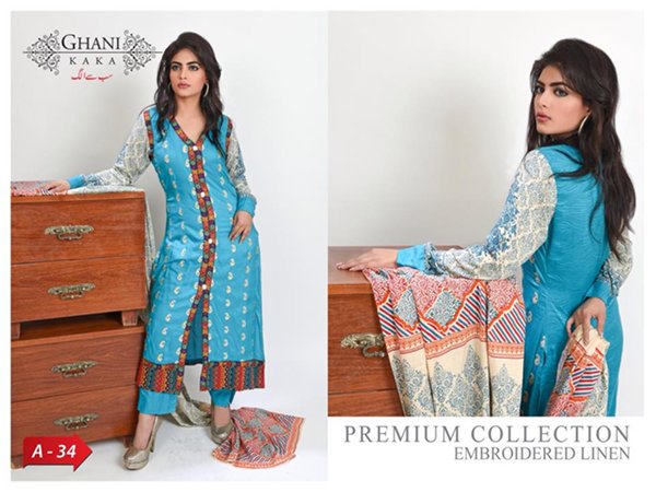 Ghani Textile Premium Collection Embroidered Linen