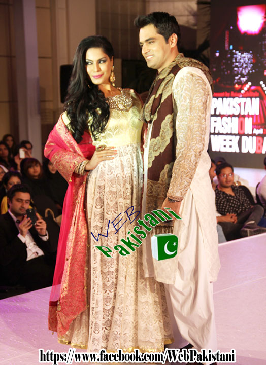 Veena Malik her husband Asad Bashir Khattak Showstopper at Pakistan Fashion Week Dubai 2014