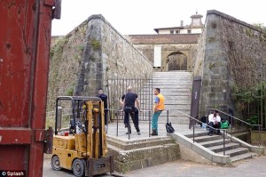 Workers Were Seen Outside Fort Belvedere in Florence Readying The Fortress for Saturday's Festivities