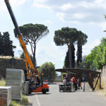 Workers and cranes are spotted outside the Forte di Belvedere in Florence, Italy, on May 21 in preparation for Kim Kardashian and Kanye West's wedding on May 24.jpg