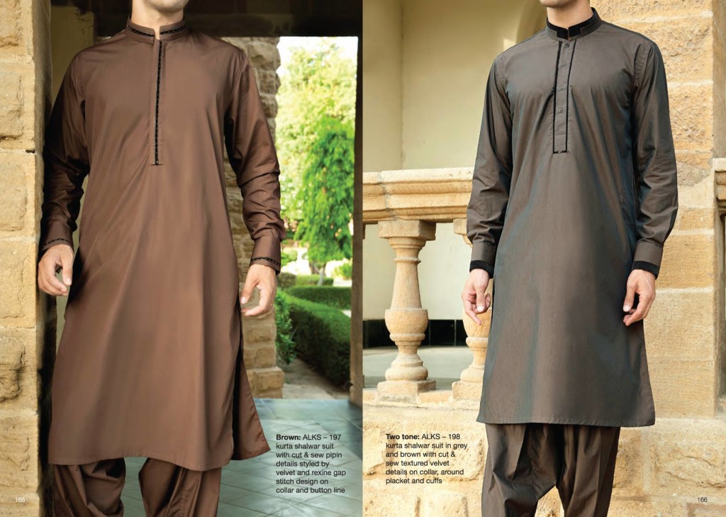 Junaid Jamshed Brown & Two Tone Kurta Shalwar