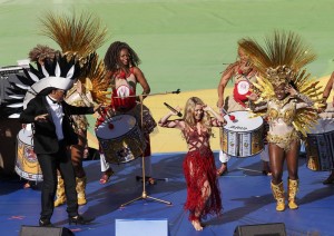 Shakira and Carlinhos Brown perform La La La Brazil 2014