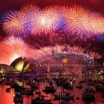 New Year Firework Harbour Bridge Sydney Australia