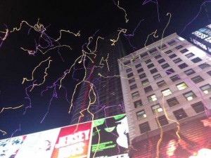 Ribbon Fireworks New Year Eve Time Square