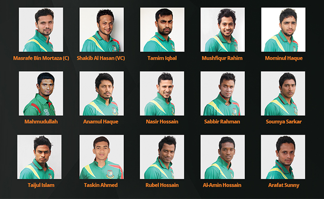 BANGLADESH 15-MEN SQUAD FOR ICC CWC 2015