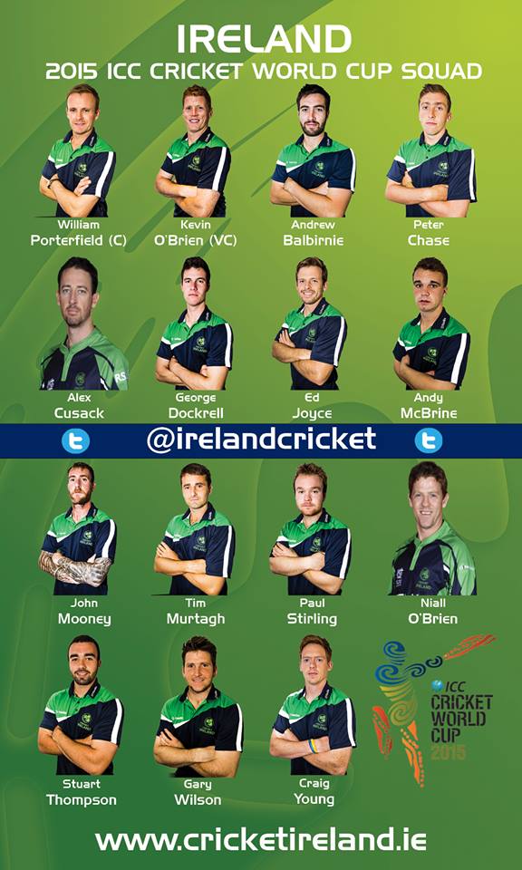 Ireland Cricket Team for ICC Cricket World Cup 2015
