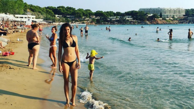 Nargis Fakhri Beach in a bikini