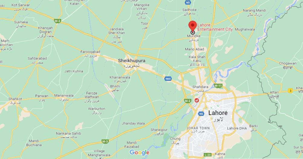 Lahore Entertainment City location map